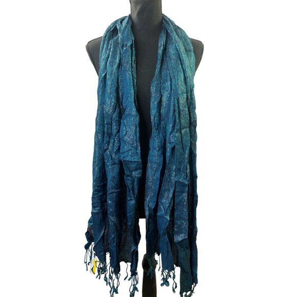 Women’s Dark Touch Teal Scarf - Picture 6 of 9